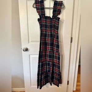 Hill House Home The Ellie Nap Dress - Navy Tartan - S - EUC